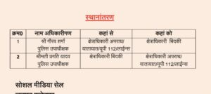 प्रगति यादव हटाई गई गौरव शर्मा होंगे बिंदकी के सी ओ